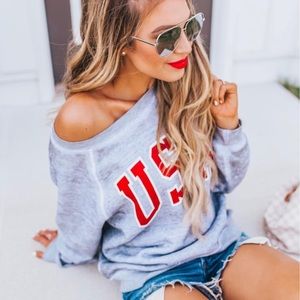 USA off the shoulder top